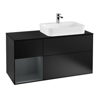 V&B Waschtischunterschrank Finion 120cm, Pl b m, Rg l md b m La, bla m Lac
