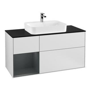 V&B Waschtischunterschrank Finion 120cm, Pl b m, Rg l md b m La, wh. m Lac