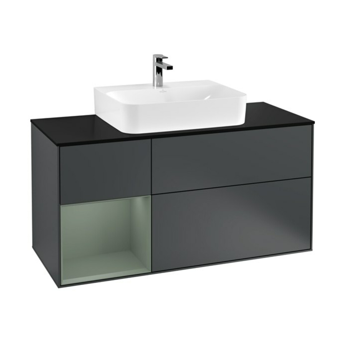 V&B Waschtischunterschrank Finion 120cm, Pl b m, Rg l Ol m La, md b m Lac
