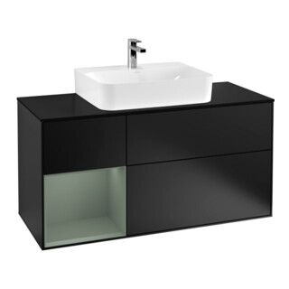V&B Waschtischunterschrank Finion 120cm, Pl b m, Rg l Ol m Lac, bla m Lac
