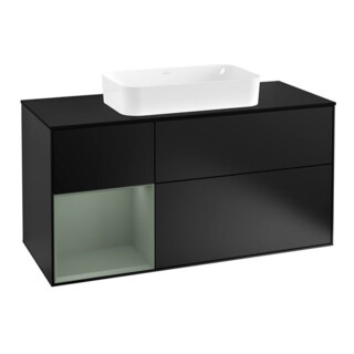 V&B Waschtischunterschrank Finion 120cm, Pl b m, Rg l Ol m Lac, bla m Lac