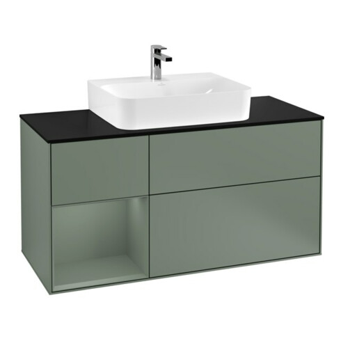 V&B Waschtischunterschrank Finion 120cm, Pl b m, Rg l Ol m Lac, Oli. m Lac