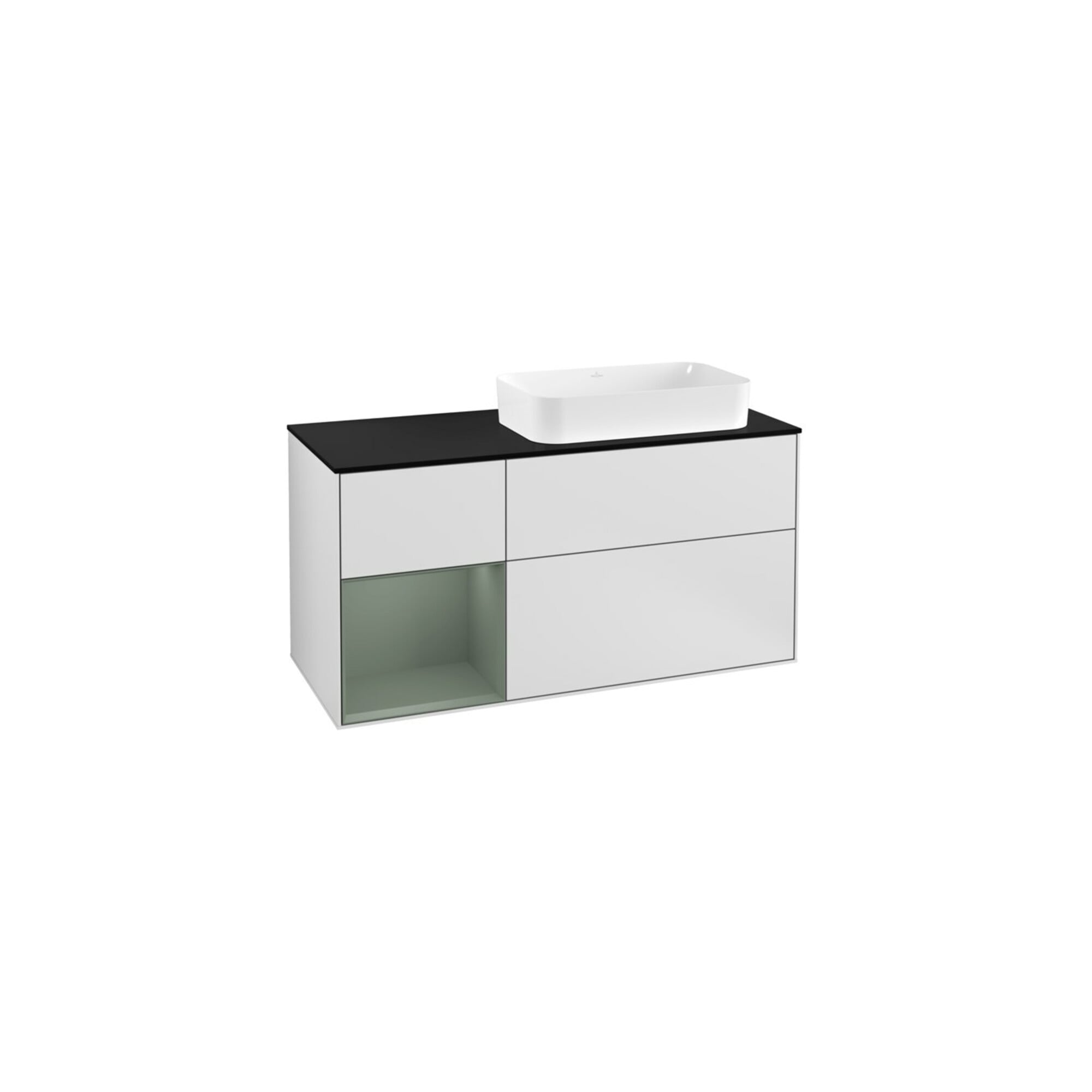 V&B Waschtischunterschrank Finion 120cm, Pl b m, Rg l Ol m Lac, wh. m Lac ; Villeroy & Boch