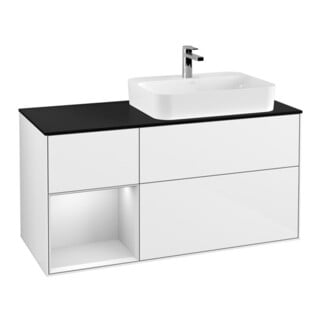 V&B Waschtischunterschrank Finion 120cm, Pl b m, Rg l w m Lac, glo wh. Lac