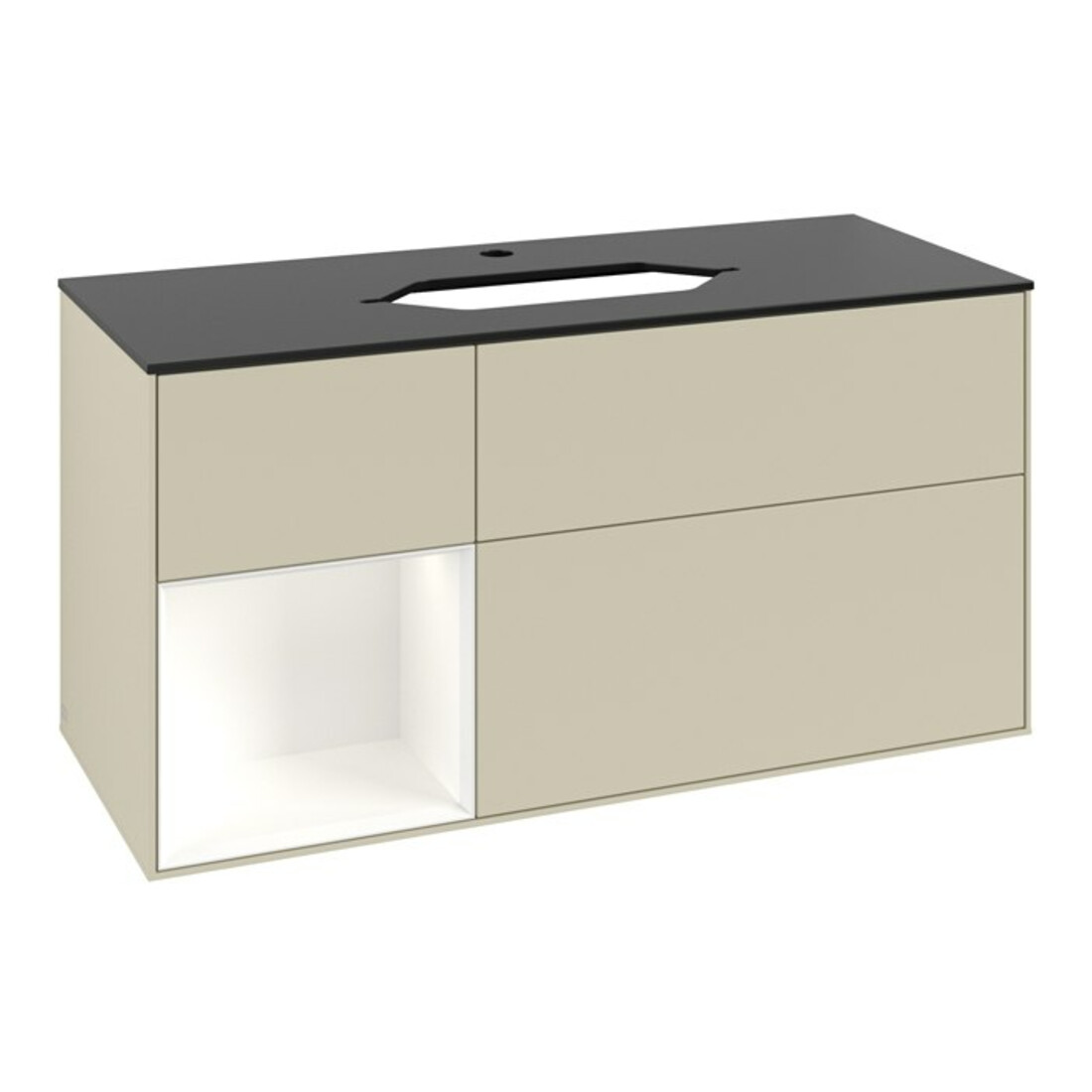 V&B Waschtischunterschrank Finion 120cm, Pl b m, Rg l w m Lac, si Gr m Lac