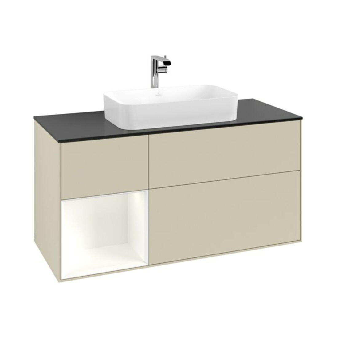 V&B Waschtischunterschrank Finion 120cm, Pl b m, Rg l w m Lac, si Gr m Lac