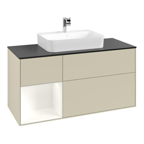 V&B Waschtischunterschrank Finion 120cm, Pl b m, Rg l w m Lac, si Gr m Lac