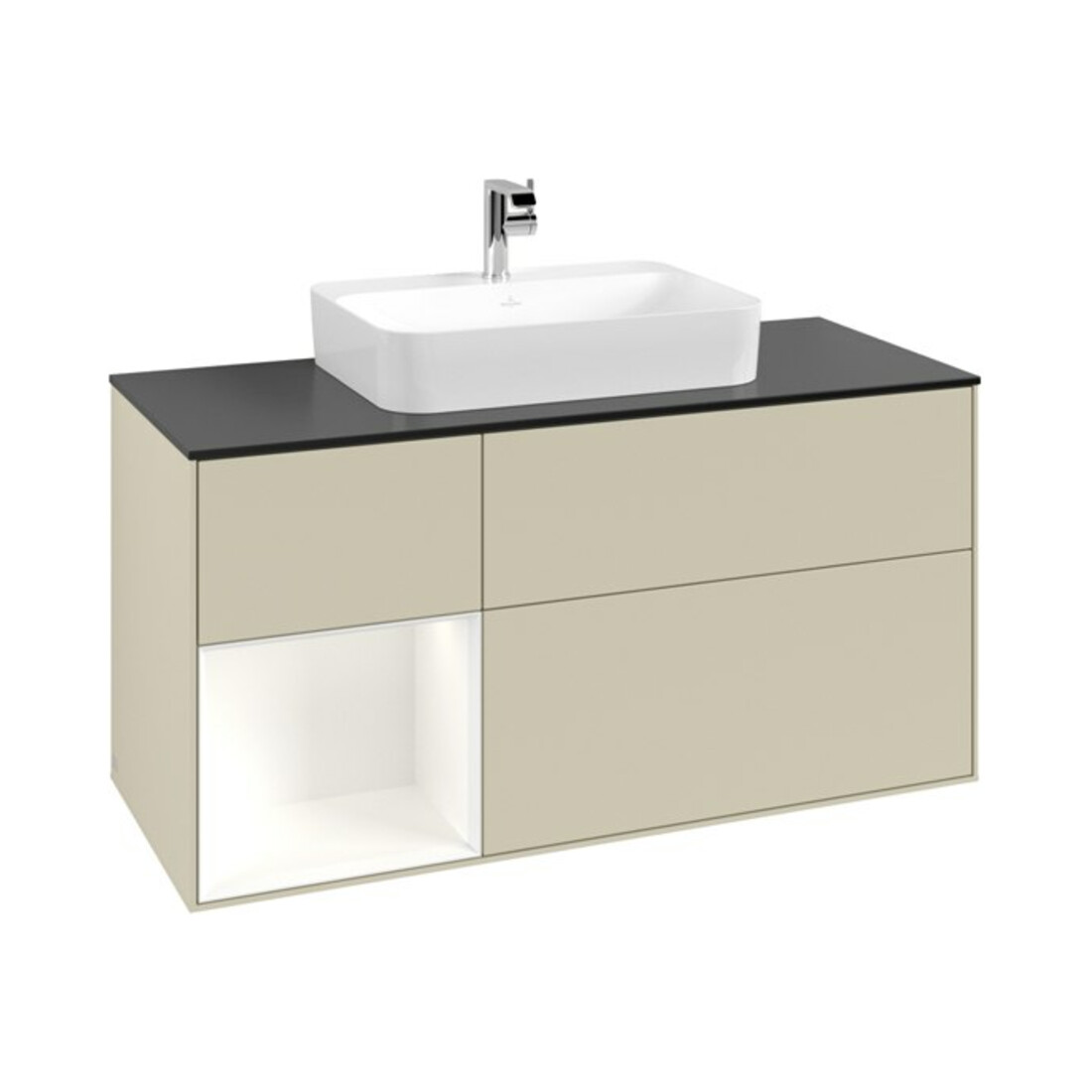 V&B Waschtischunterschrank Finion 120cm, Pl b m, Rg l w m Lac, si Gr m Lac