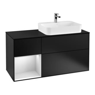 V&B Waschtischunterschrank Finion 120cm, Pl b m, Rg l wh. m Lac, bla m Lac