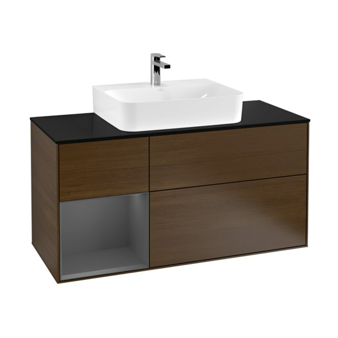V&B Waschtischunterschrank Finion 120cm, Pl b m, Rg li Anthrac. m, wal ven