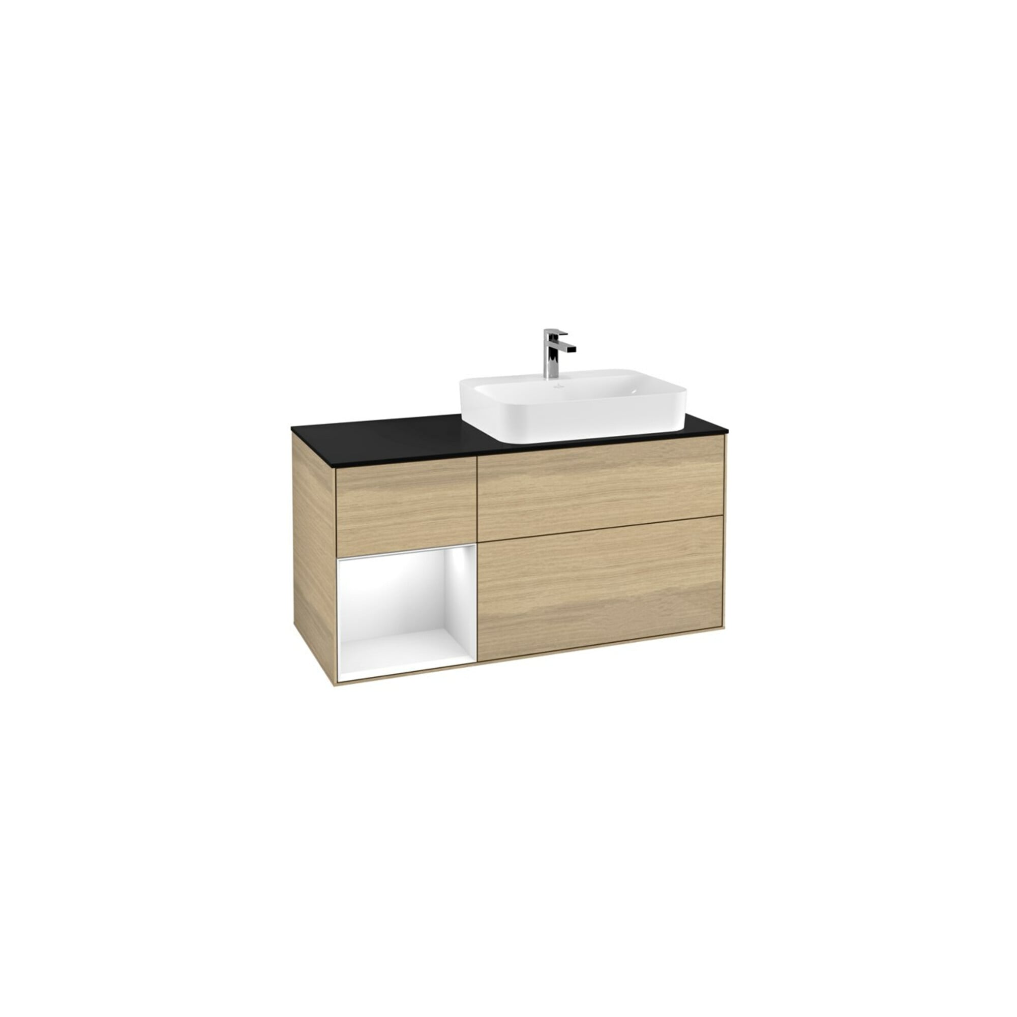 V&B Waschtischunterschrank Finion 120cm, Pl b m, Rg li glo wh. Lac, Oa ven ; Villeroy & Boch