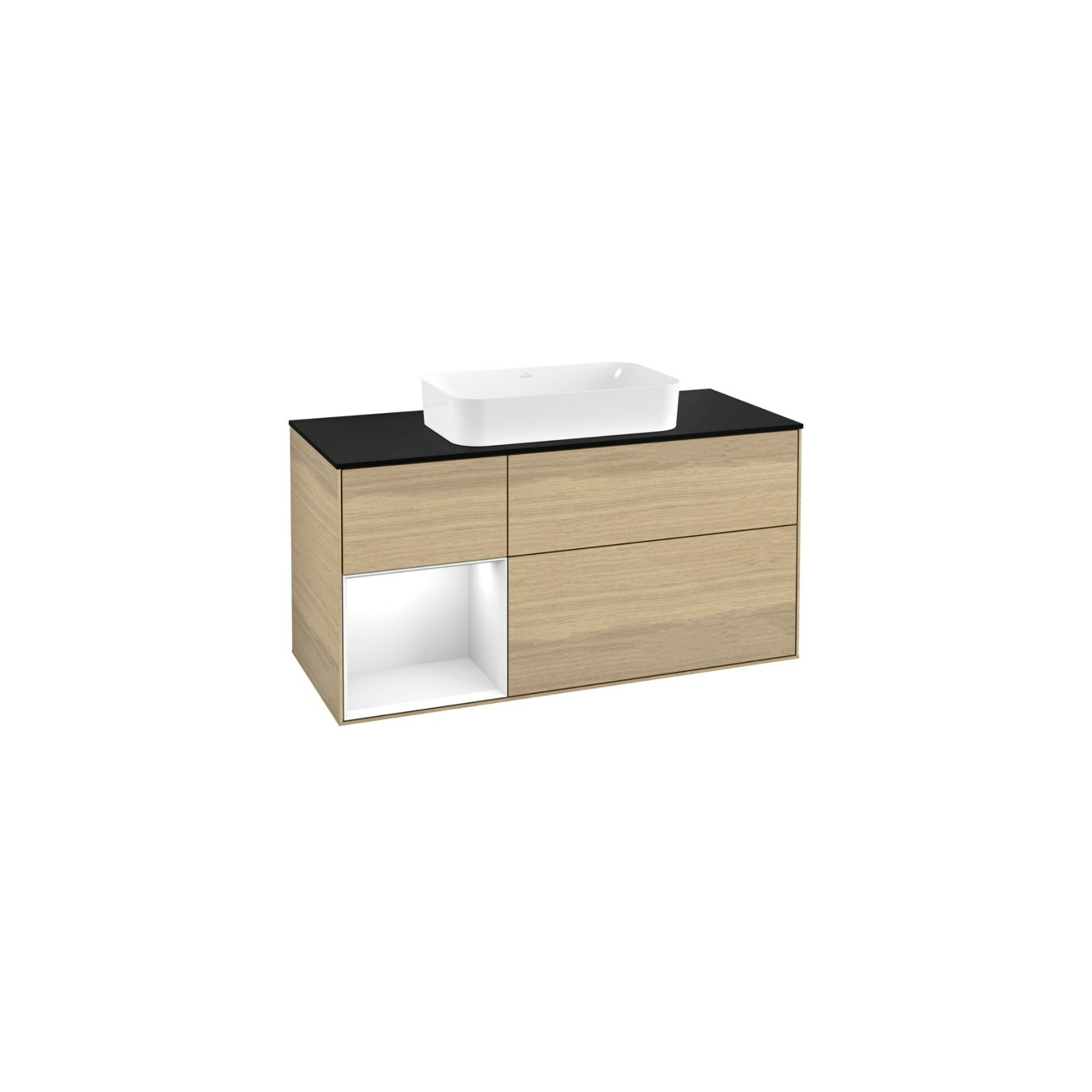 V&B Waschtischunterschrank Finion 120cm, Pl b m, Rg li glo wh. Lac, Oa ven ; Villeroy & Boch