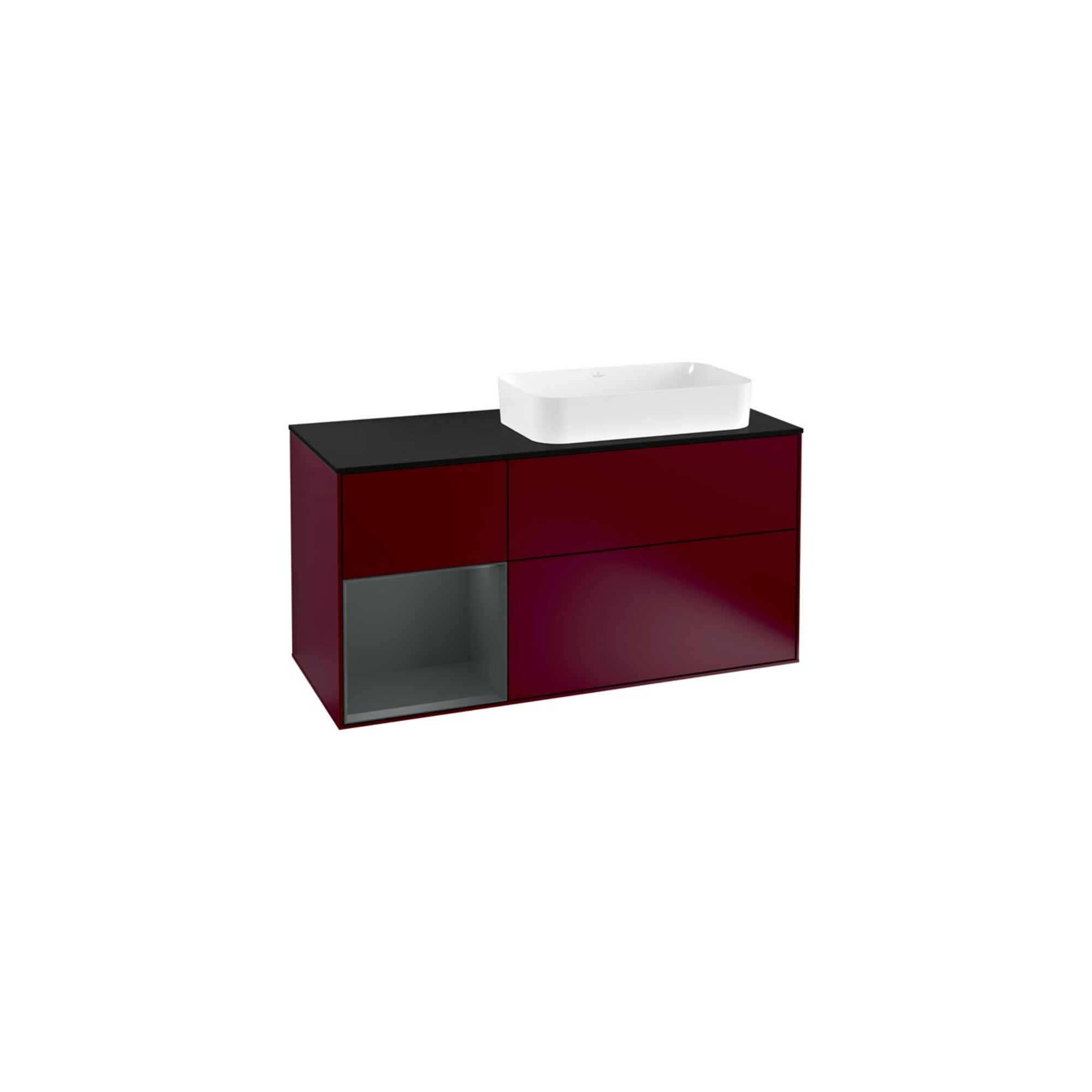 V&B Waschtischunterschrank Finion 120cm, Pl b m, Rg li md bl. m Lac, Peo m ; Villeroy & Boch