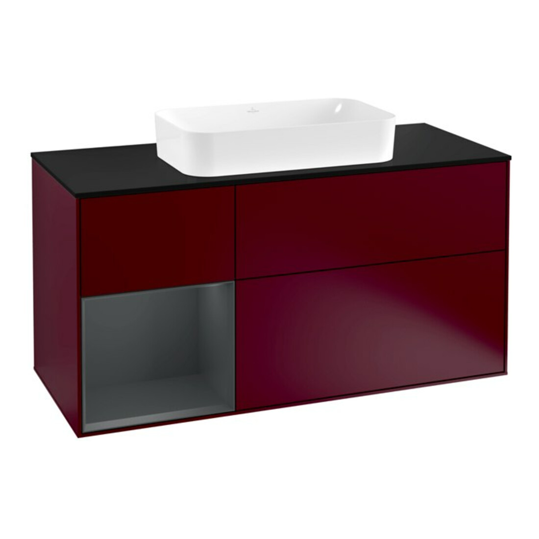 V&B Waschtischunterschrank Finion 120cm, Pl b m, Rg li md bl. m Lac, Peo m