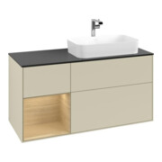 V&B Waschtischunterschrank Finion 120cm, Pl b m, Rg li Oa ven, si Gr m Lac