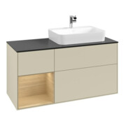 V&B Waschtischunterschrank Finion 120cm, Pl b m, Rg li Oa ven, si Gr m Lac