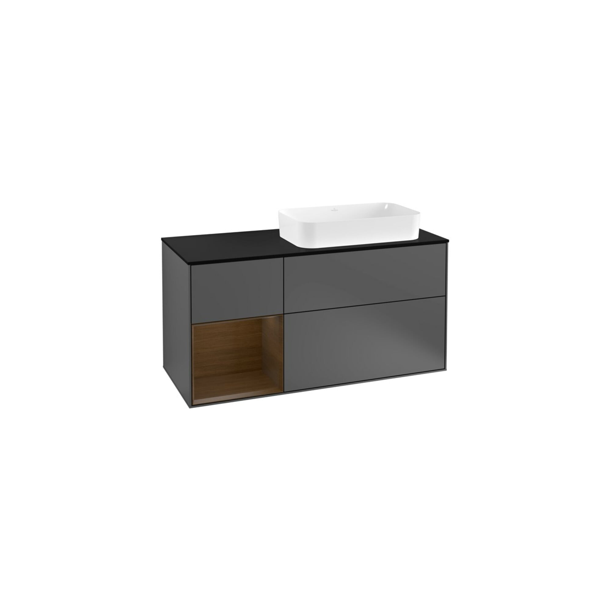V&B Waschtischunterschrank Finion 120cm, Pl b m, Rg li wal ven, Anthrac. m ; Villeroy & Boch