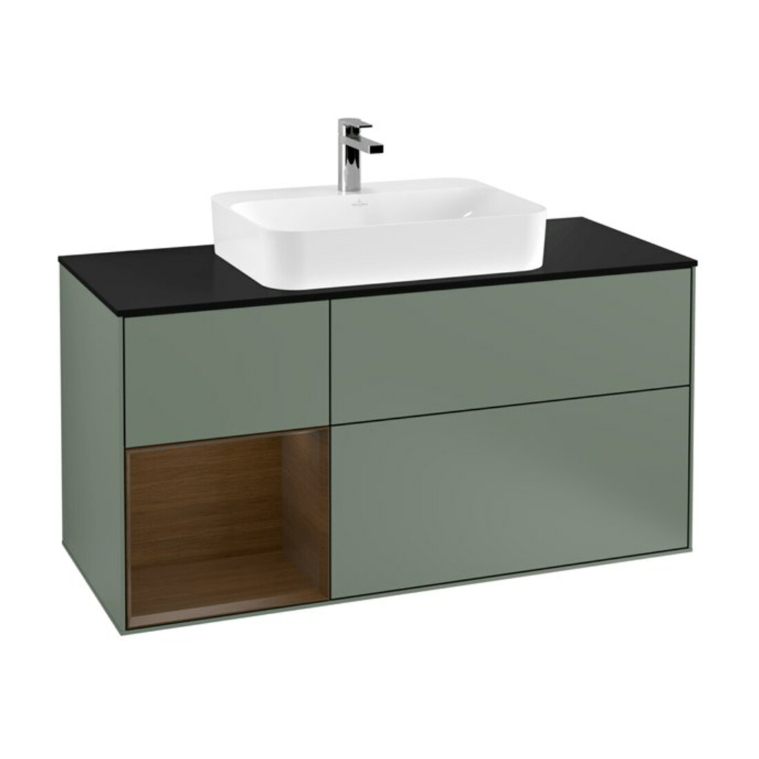 V&B Waschtischunterschrank Finion 120cm, Pl b m, Rg li wal ven, Oli. m Lac