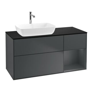 V&B Waschtischunterschrank Finion 120cm, Pl b m, Rg md m Lac, md bl. m Lac