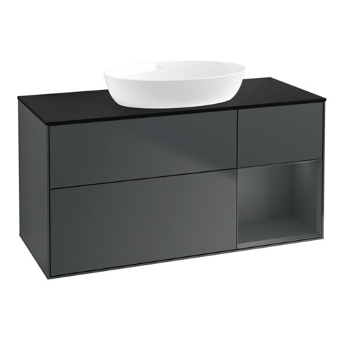V&B Waschtischunterschrank Finion 120cm, Pl b m, Rg md m Lac, md bl. m Lac