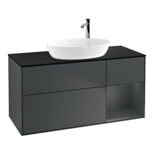 V&B Waschtischunterschrank Finion 120cm, Pl b m, Rg md m Lac, md bl. m Lac