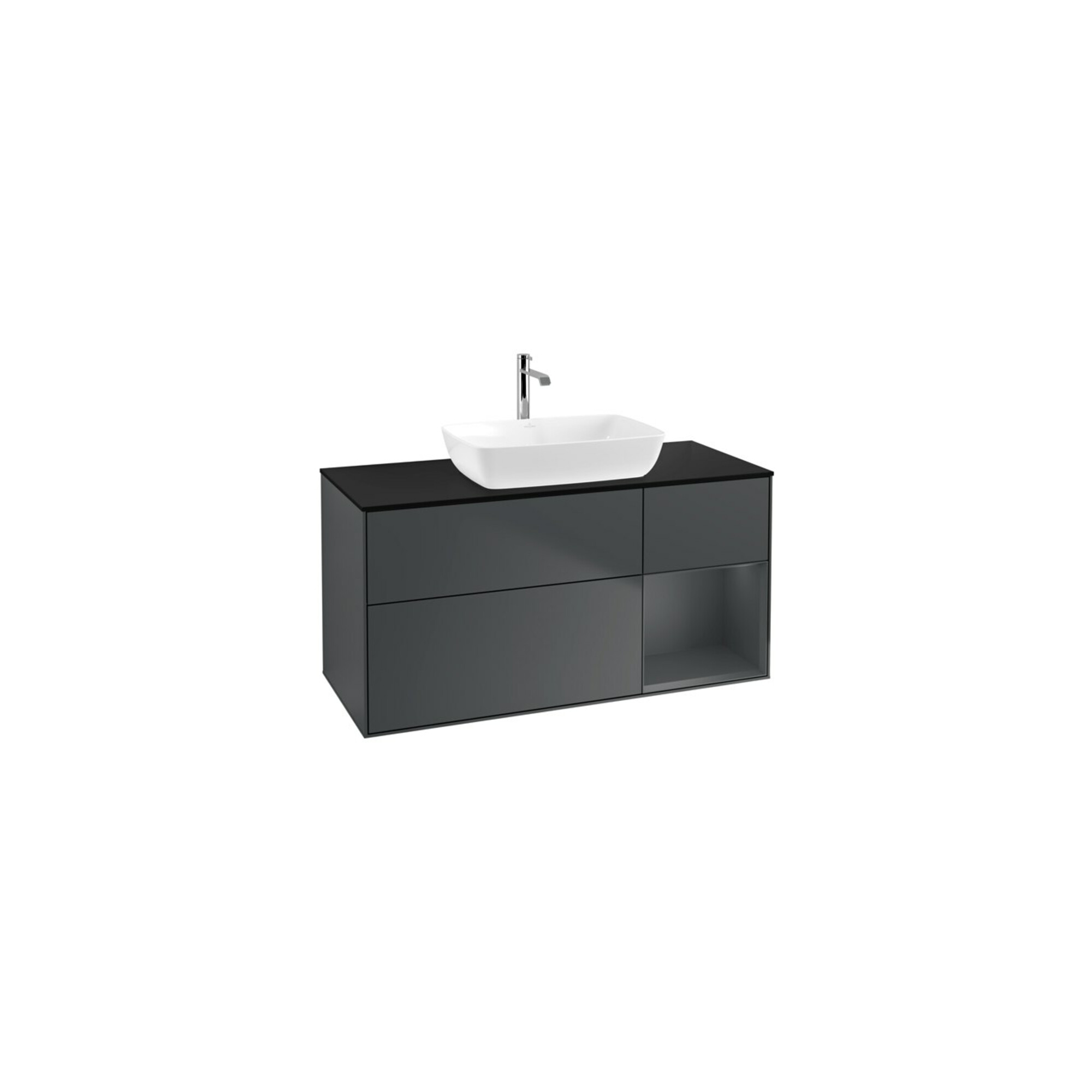 V&B Waschtischunterschrank Finion 120cm, Pl b m, Rg md m Lac, md bl. m Lac ; Villeroy & Boch