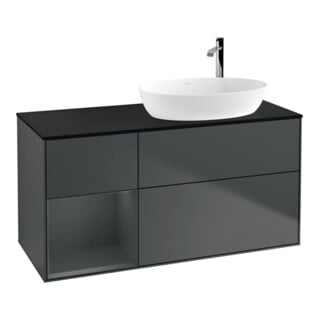 V&B Waschtischunterschrank Finion 120cm, Pl b m, Rg md m Lac, md bl. m Lac