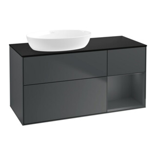 V&B Waschtischunterschrank Finion 120cm, Pl b m, Rg md m Lac, md bl. m Lac