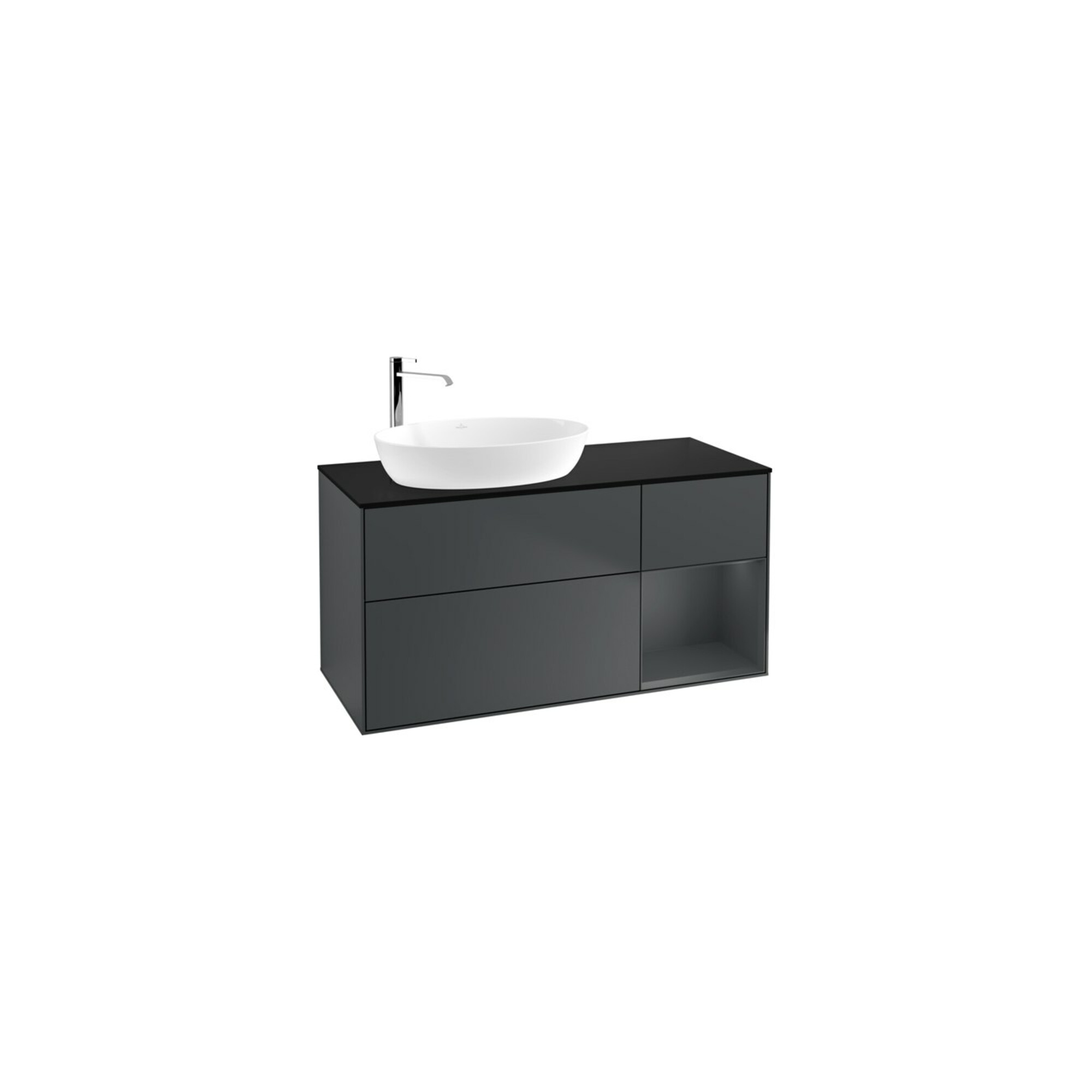 V&B Waschtischunterschrank Finion 120cm, Pl b m, Rg md m Lac, md bl. m Lac ; Villeroy & Boch