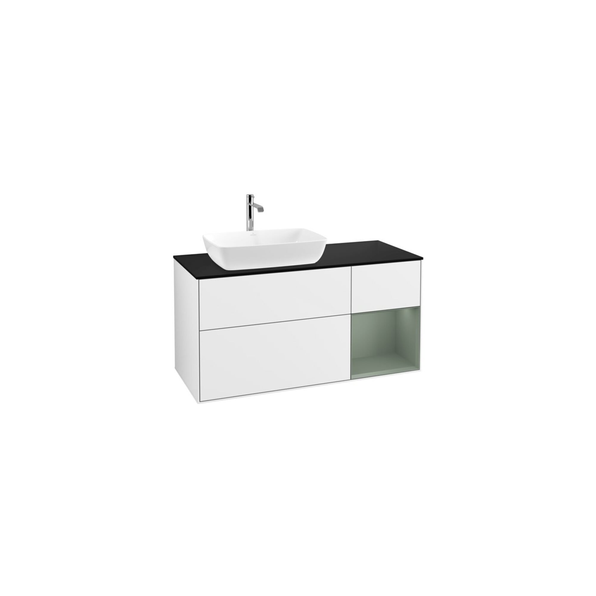 V&B Waschtischunterschrank Finion 120cm, Pl b m, Rg Ol m Lac, glo wh. Lac ; Villeroy & Boch