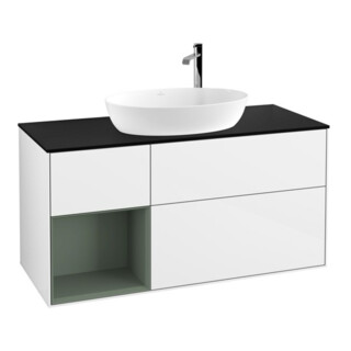 V&B Waschtischunterschrank Finion 120cm, Pl b m, Rg Ol m Lac, glo wh. Lac