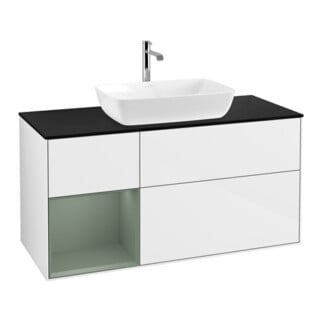 V&B Waschtischunterschrank Finion 120cm, Pl b m, Rg Ol m Lac, glo wh. Lac