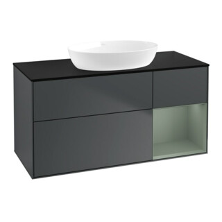 V&B Waschtischunterschrank Finion 120cm, Pl b m, Rg Ol m Lac, md bl. m Lac