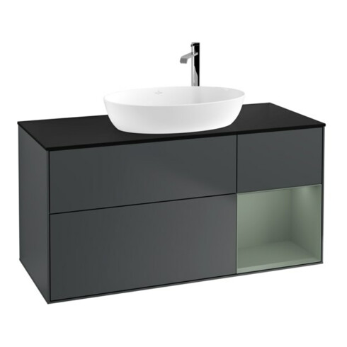 V&B Waschtischunterschrank Finion 120cm, Pl b m, Rg Ol m Lac, md bl. m Lac
