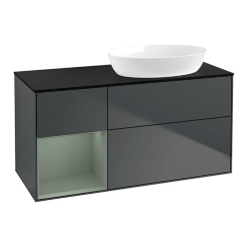 V&B Waschtischunterschrank Finion 120cm, Pl b m, Rg Ol m Lac, md bl. m Lac