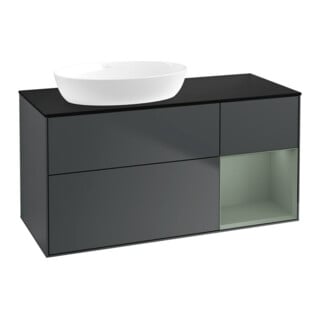 V&B Waschtischunterschrank Finion 120cm, Pl b m, Rg Ol m Lac, md bl. m Lac