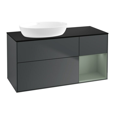 V&B Waschtischunterschrank Finion 120cm, Pl b m, Rg Ol m Lac, md bl. m Lac