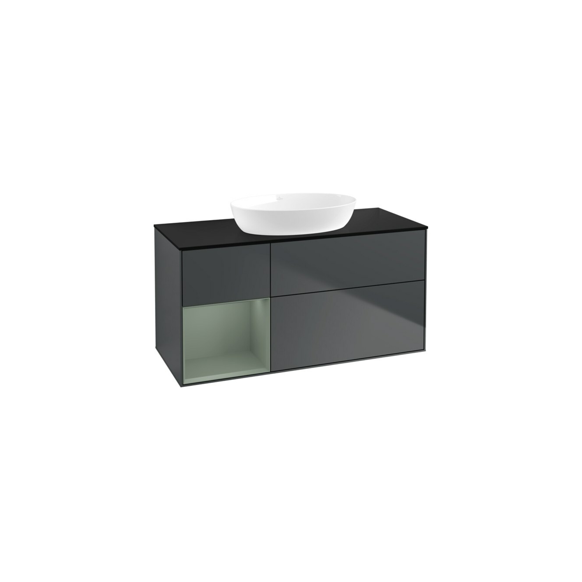 V&B Waschtischunterschrank Finion 120cm, Pl b m, Rg Ol m Lac, md bl. m Lac ; Villeroy & Boch