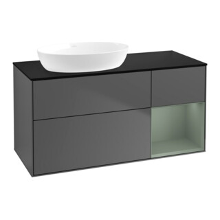 V&B Waschtischunterschrank Finion 120cm, Pl b m, Rg Oli. m Lac, Anthrac. m