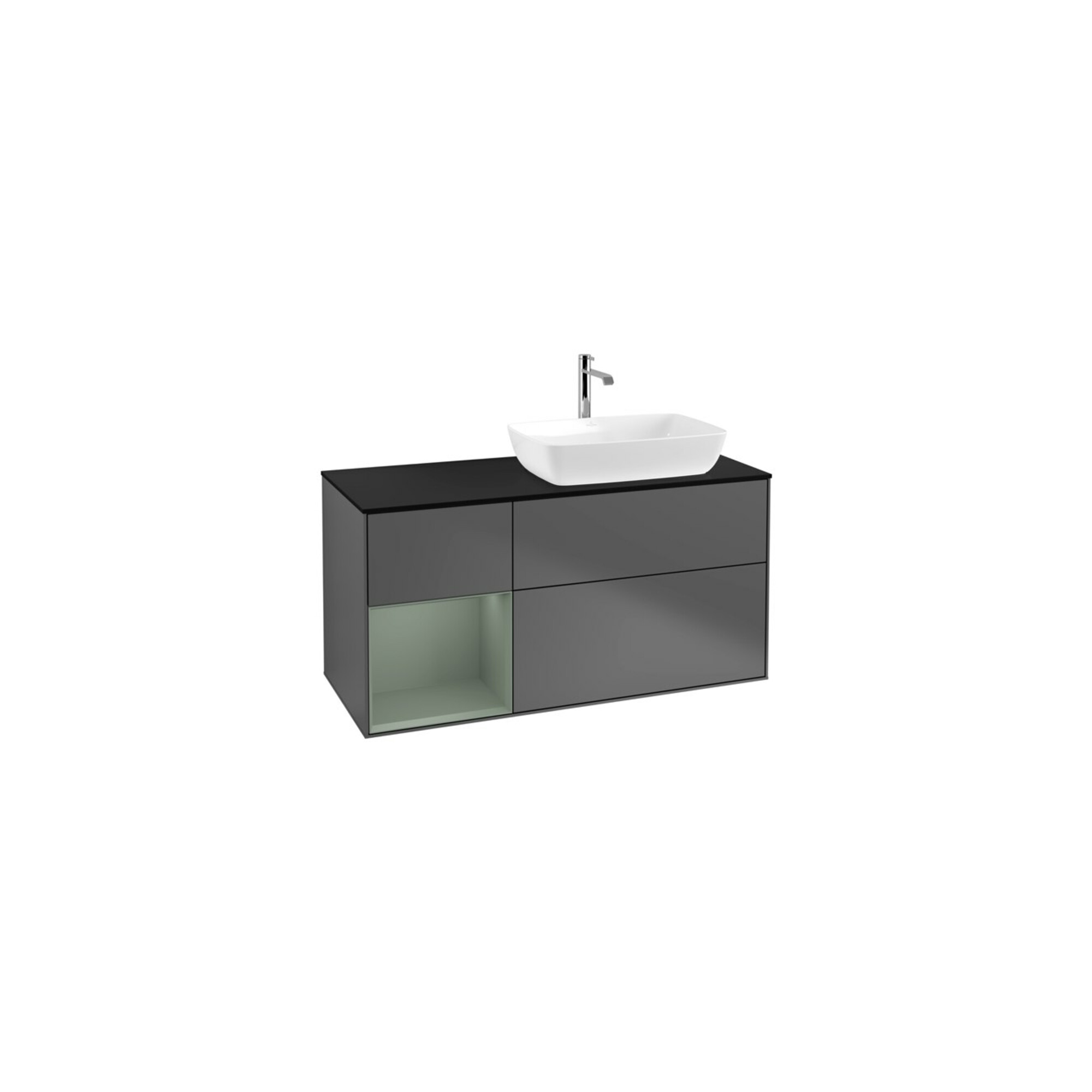 V&B Waschtischunterschrank Finion 120cm, Pl b m, Rg Oli. m Lac, Anthrac. m ; Villeroy & Boch