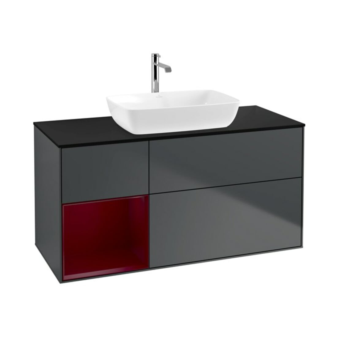 V&B Waschtischunterschrank Finion 120cm, Pl b m, Rg Peo m La, md bl. m Lac