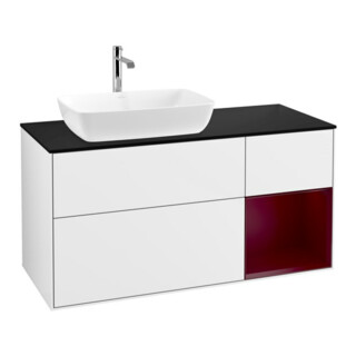 V&B Waschtischunterschrank Finion 120cm, Pl b m, Rg Peo m Lac, glo wh. Lac