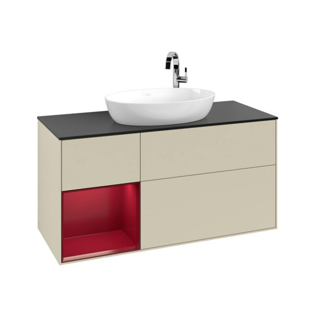V&B Waschtischunterschrank Finion 120cm, Pl b m, Rg Peo m Lac, si Gr m Lac