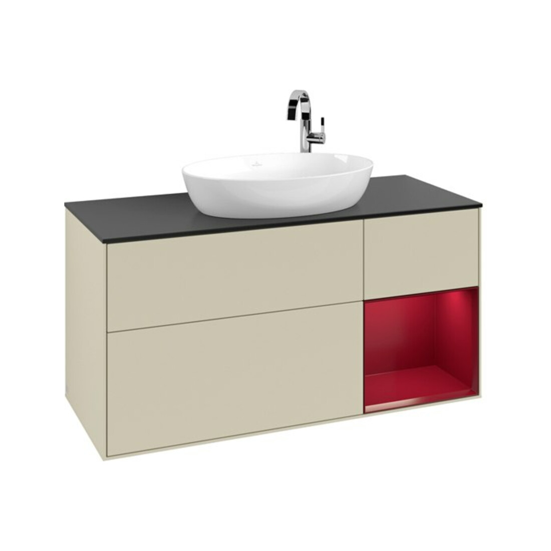 V&B Waschtischunterschrank Finion 120cm, Pl b m, Rg Peo m Lac, si Gr m Lac