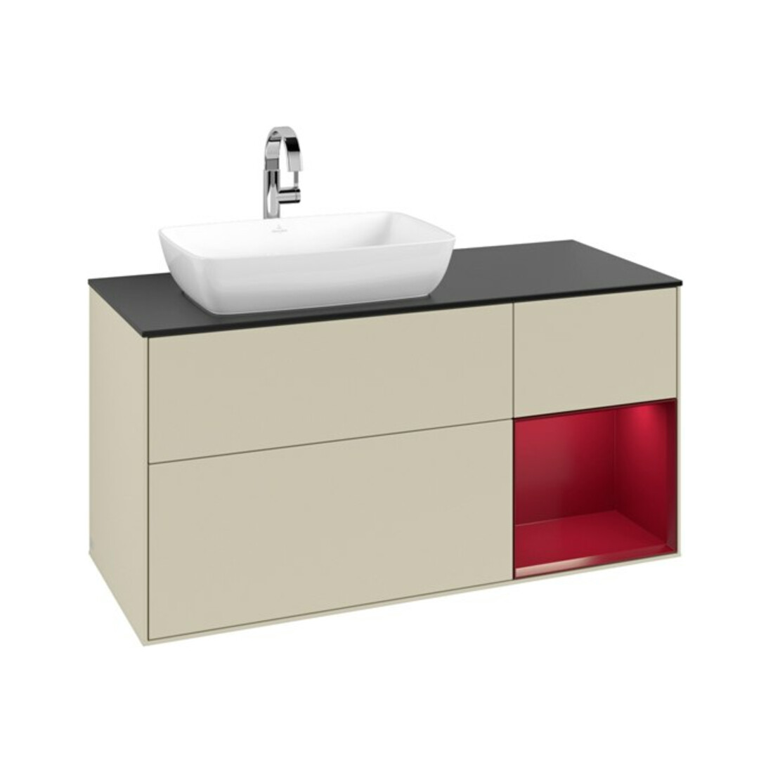 V&B Waschtischunterschrank Finion 120cm, Pl b m, Rg Peo m Lac, si Gr m Lac
