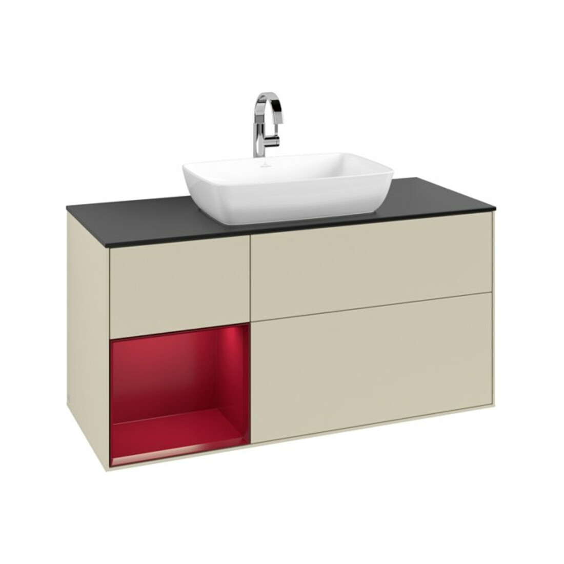 V&B Waschtischunterschrank Finion 120cm, Pl b m, Rg Peo m Lac, si Gr m Lac