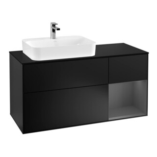 V&B Waschtischunterschrank Finion 120cm, Pl b m, Rg r A m, bla m Lac