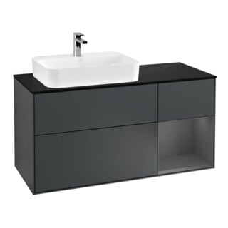 V&B Waschtischunterschrank Finion 120cm, Pl b m, Rg r A m, md bl. m Lac