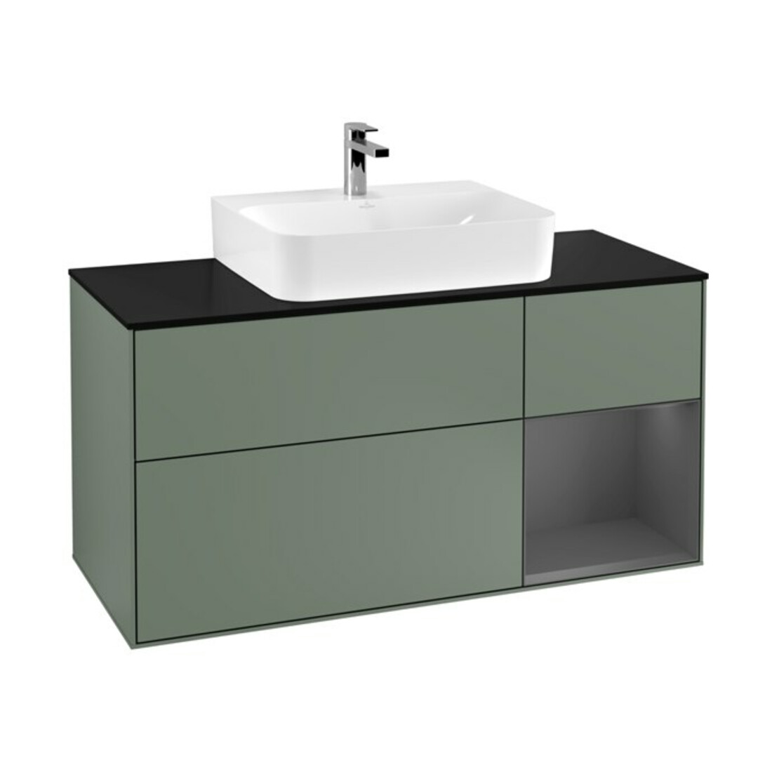 V&B Waschtischunterschrank Finion 120cm, Pl b m, Rg r A m, Oli. m Lac