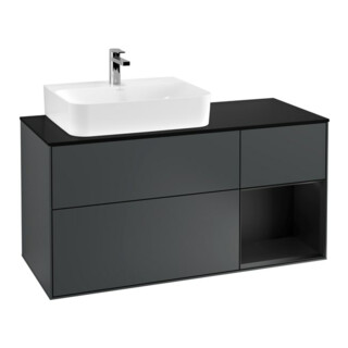 V&B Waschtischunterschrank Finion 120cm, Pl b m, Rg r b m La, md bl. m Lac